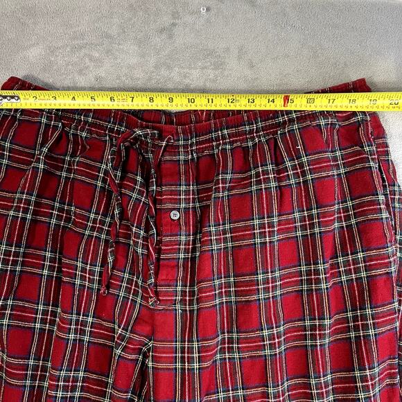 LL Bean Cotton Pajama Set Men's XXL Red Plaid Warm Comy Holiday Festive - Picture 9 of 13